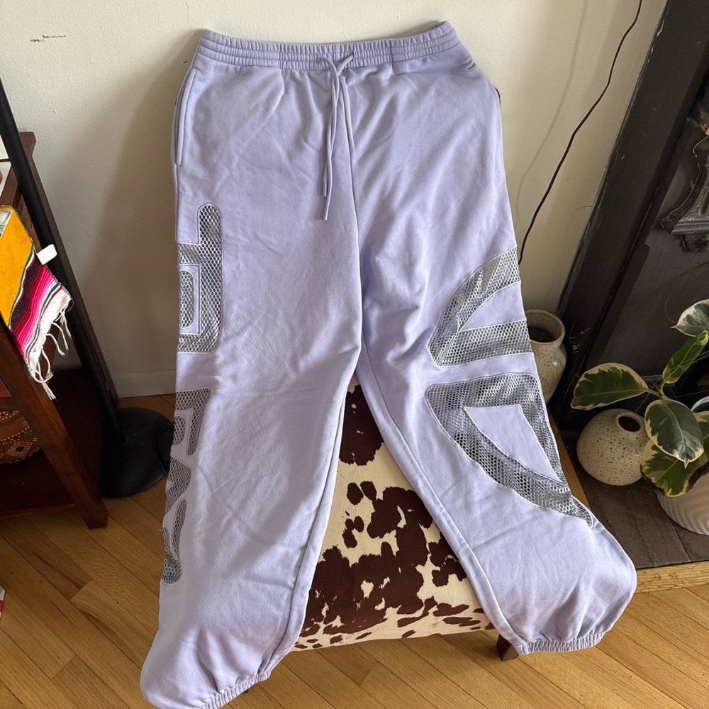 Telfar Lavender Mesh Graphic Logo Sweatpants